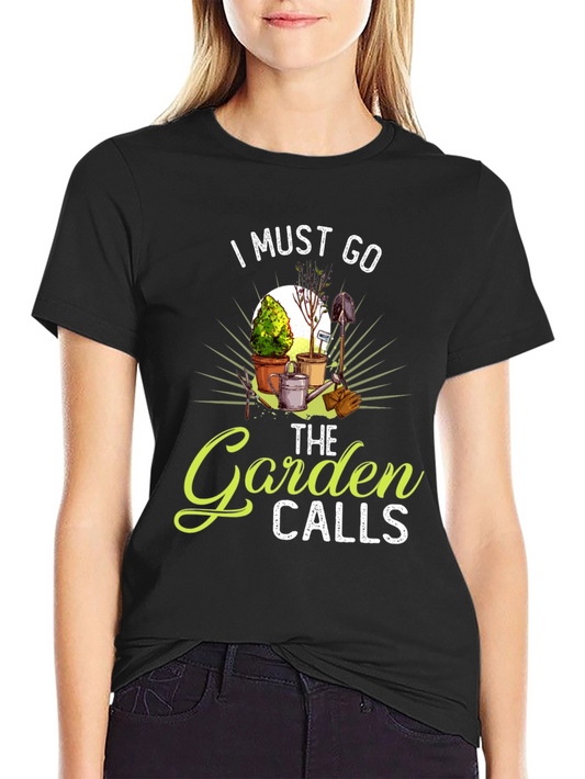 The Garden Calls Black T-Shirt Gardening Lovers Tee