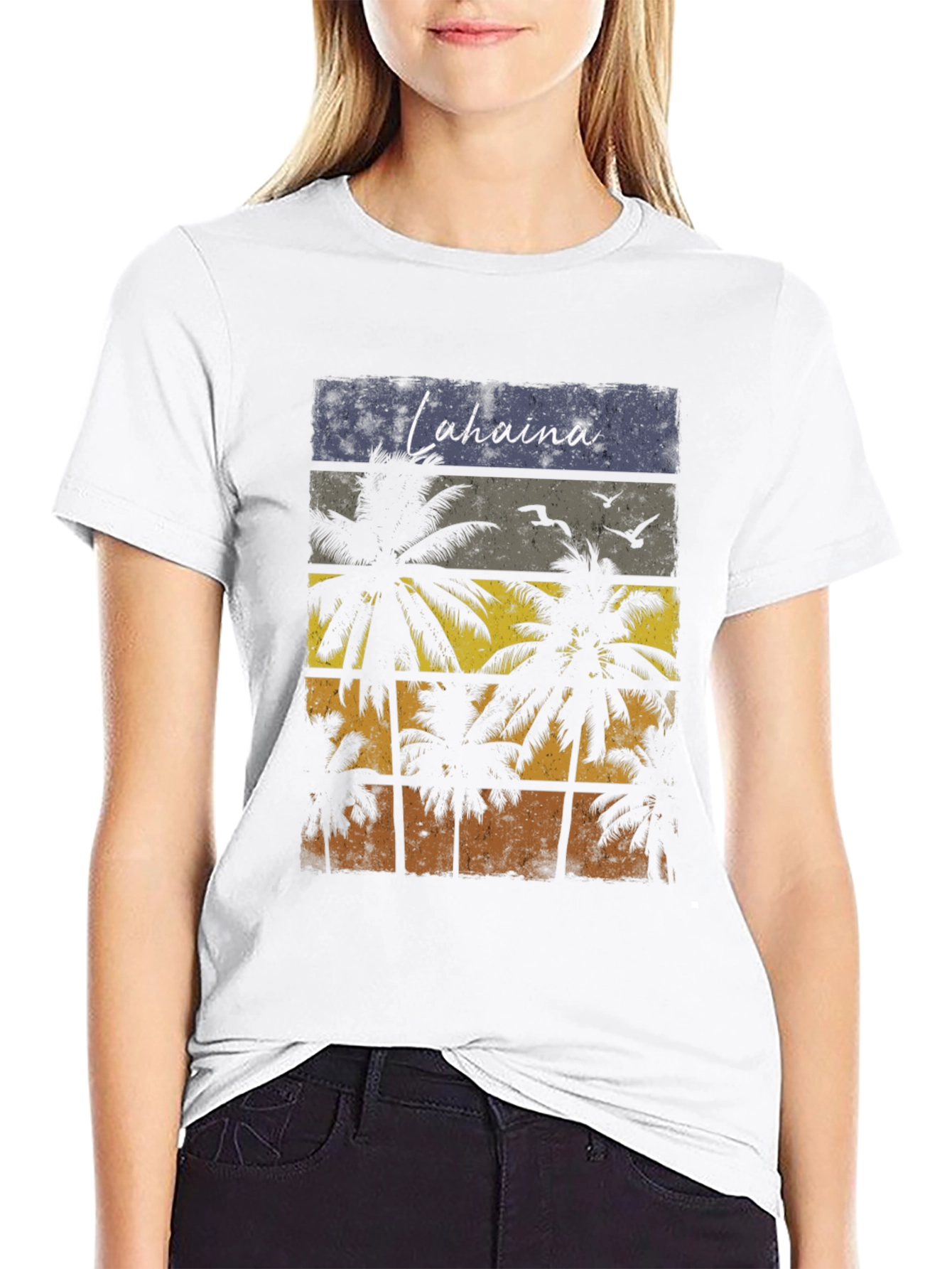 Lahaina Palm Tree Graphic T-Shirt - Retro Beach Design