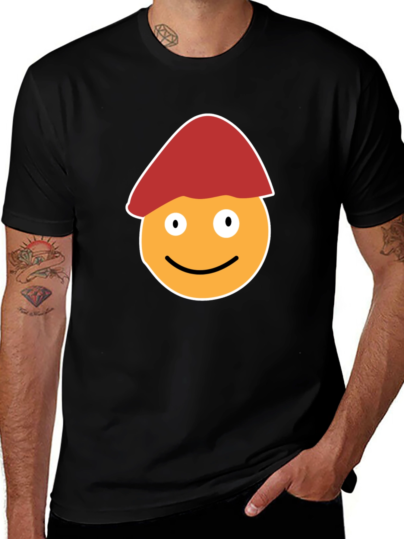 Funny Smiley Face with Hat T-Shirt