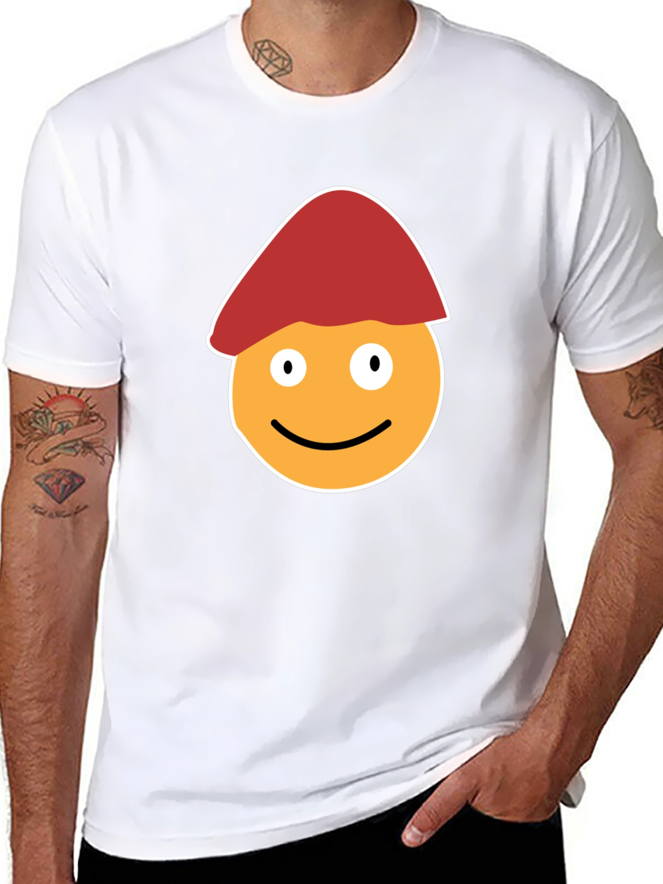 Funny Smiley Face with Hat T-Shirt
