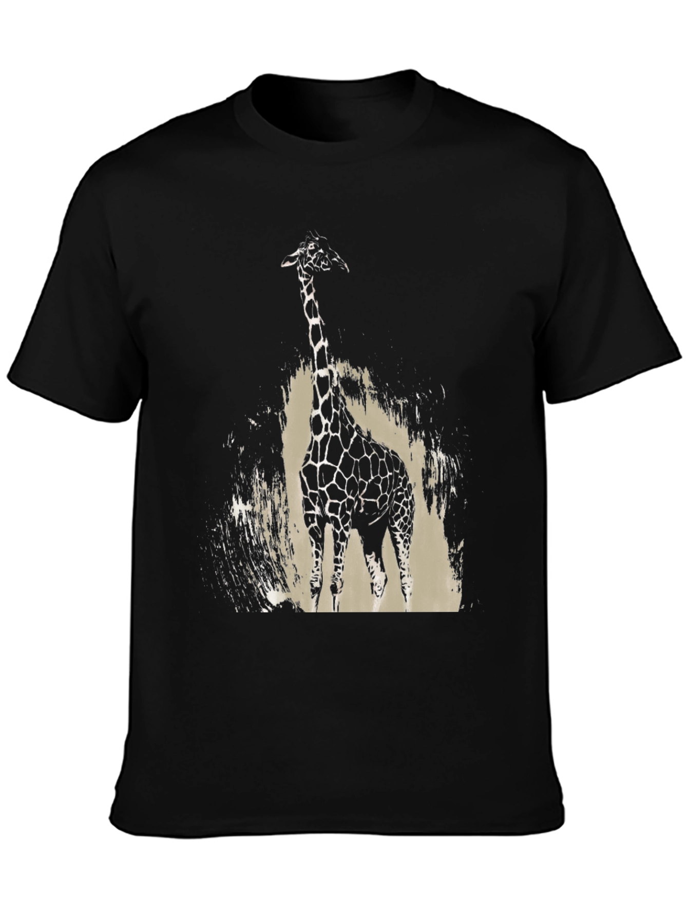 Giraffe Graphic Tee - Stylish Mens Black T-Shirt