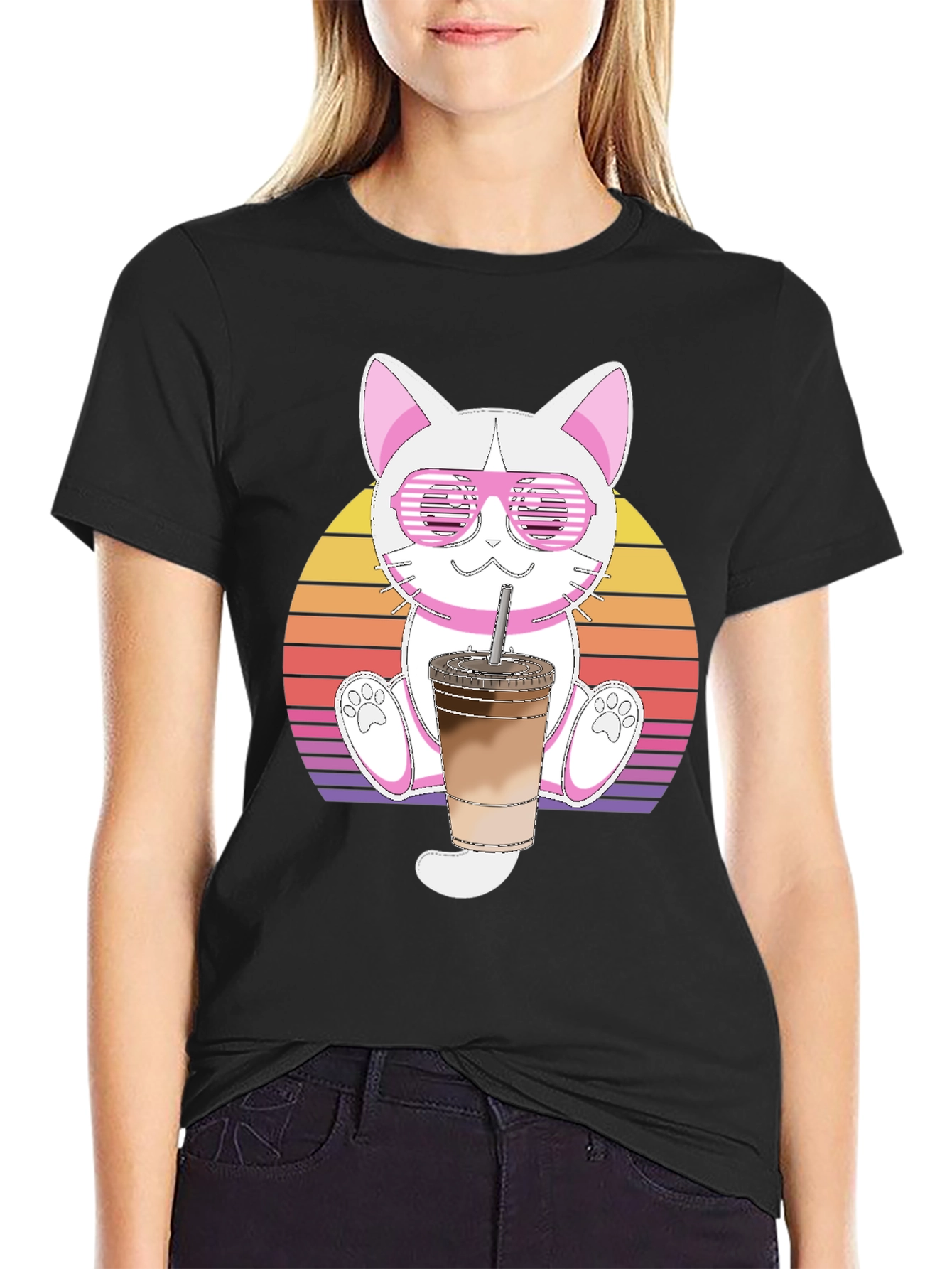Cool Cat Iced Coffee Graphic Tee
