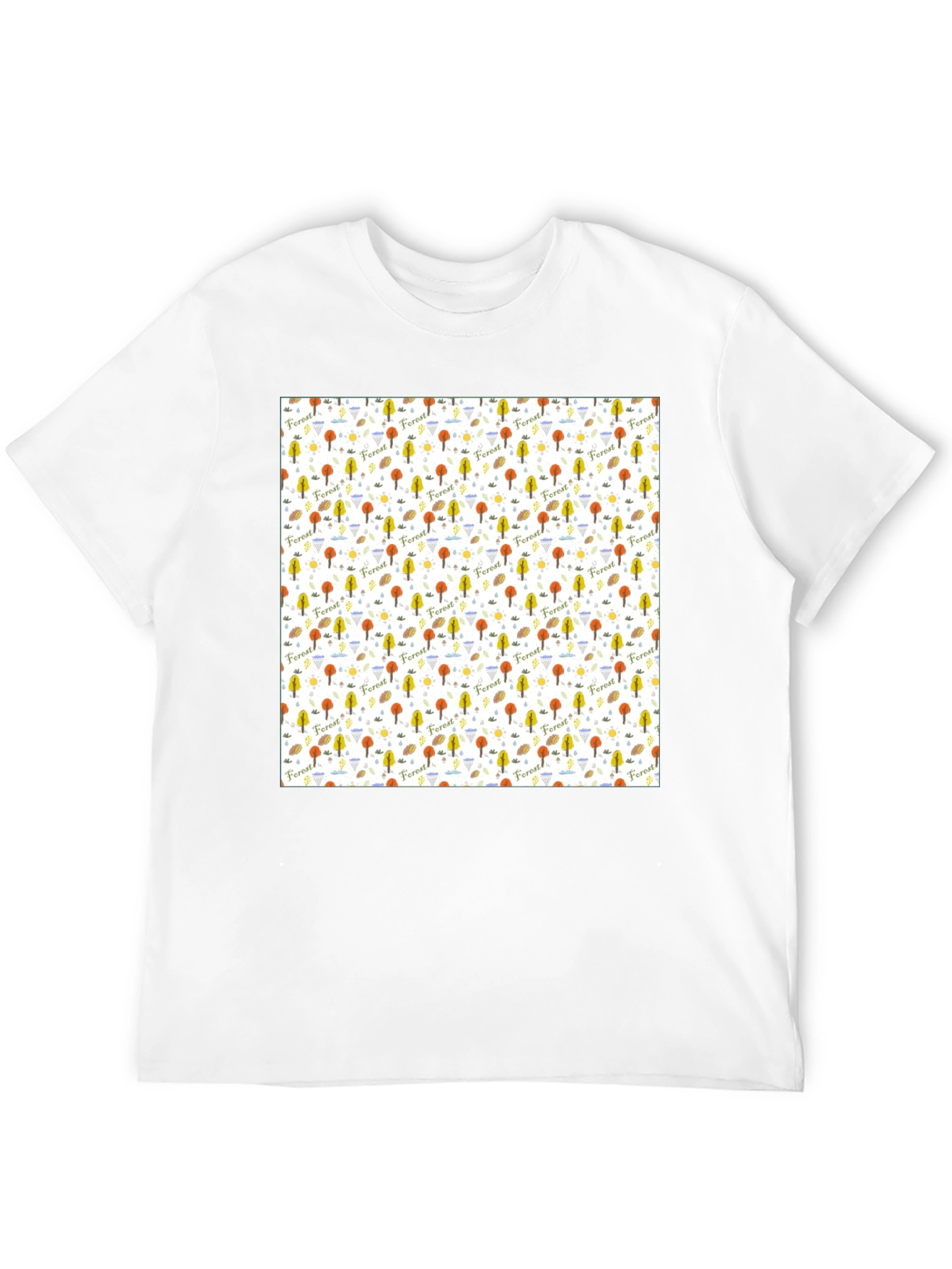 Forest Pattern T-Shirt - Nature Inspired Design