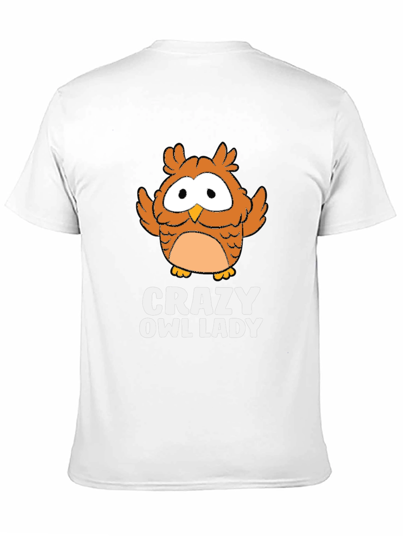 Crazy Owl Lady Black Graphic T-Shirt
