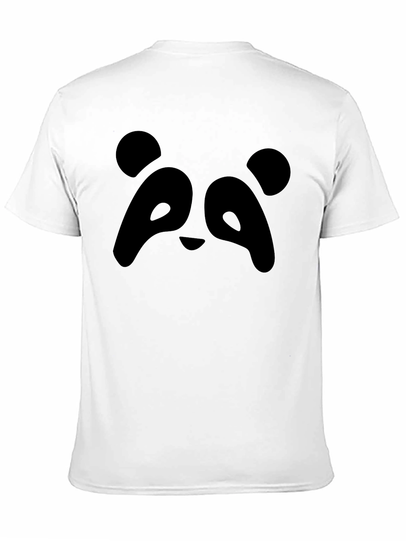 Panda Face Graphic Black T-Shirt - Unisex