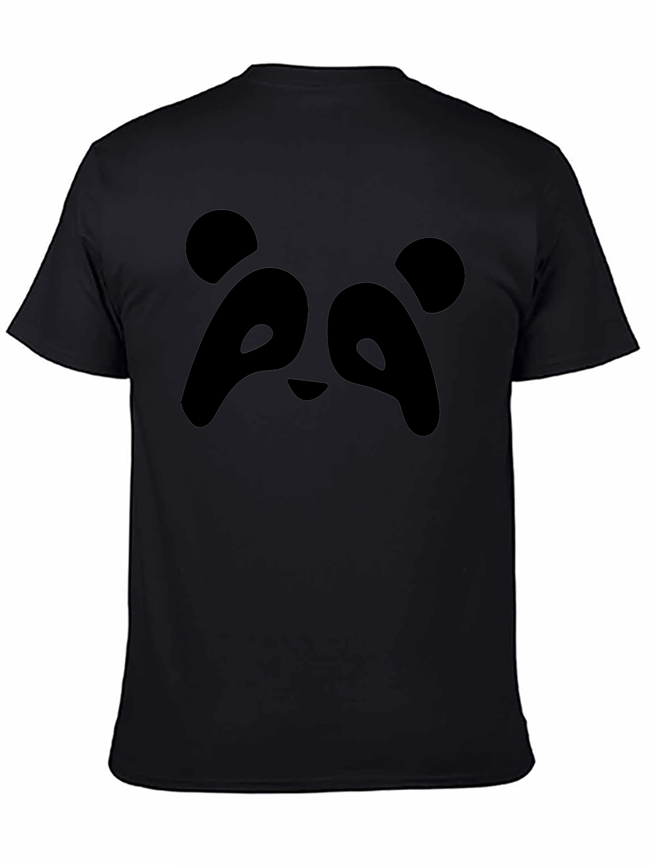 Panda Face Graphic Black T-Shirt - Unisex
