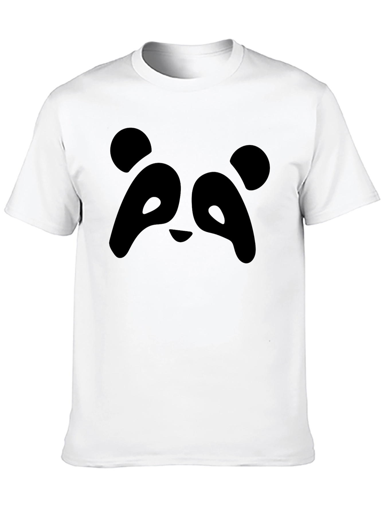 Panda Face Graphic Black T-Shirt - Unisex