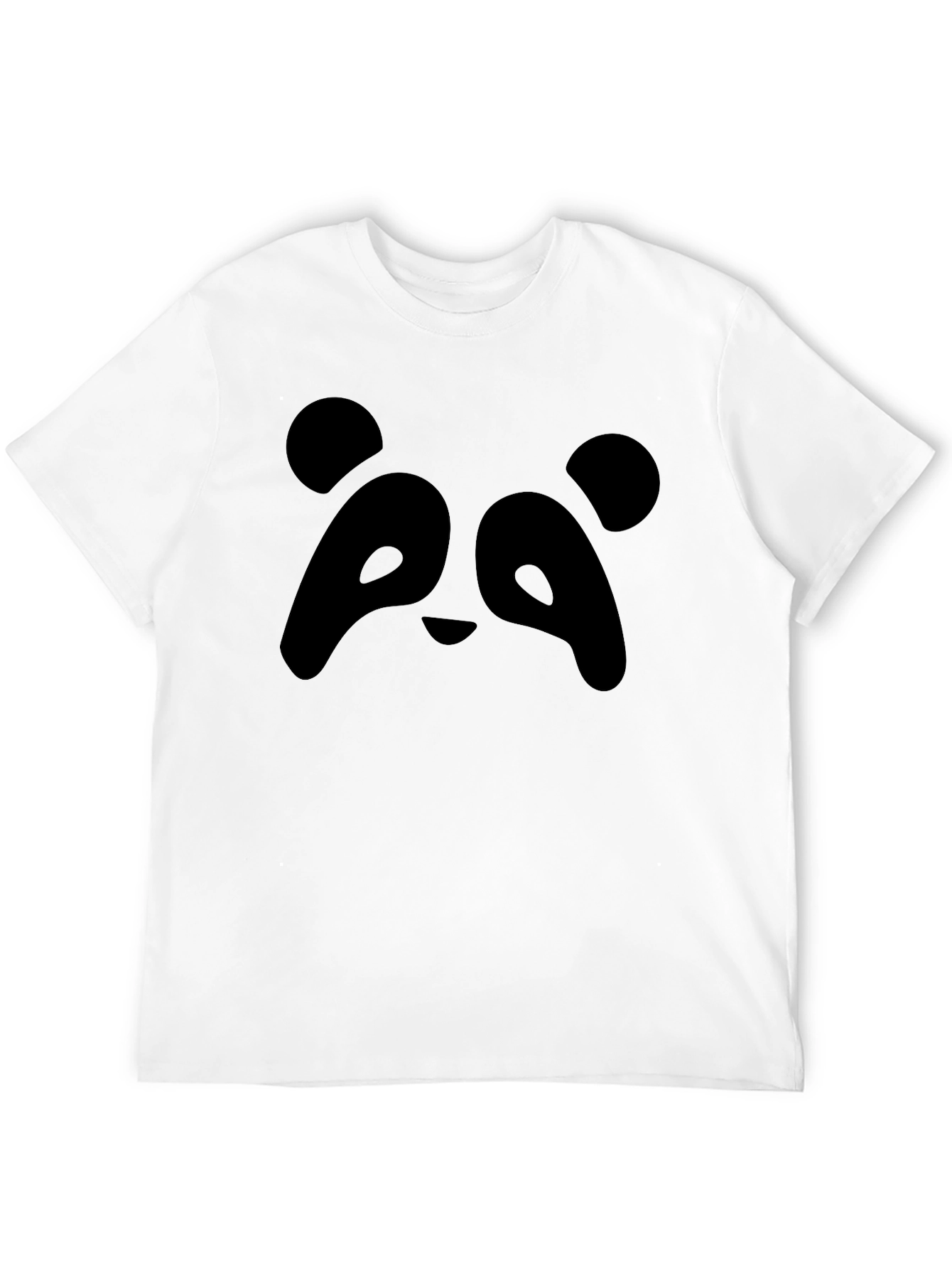 Panda Face Graphic Black T-Shirt - Unisex