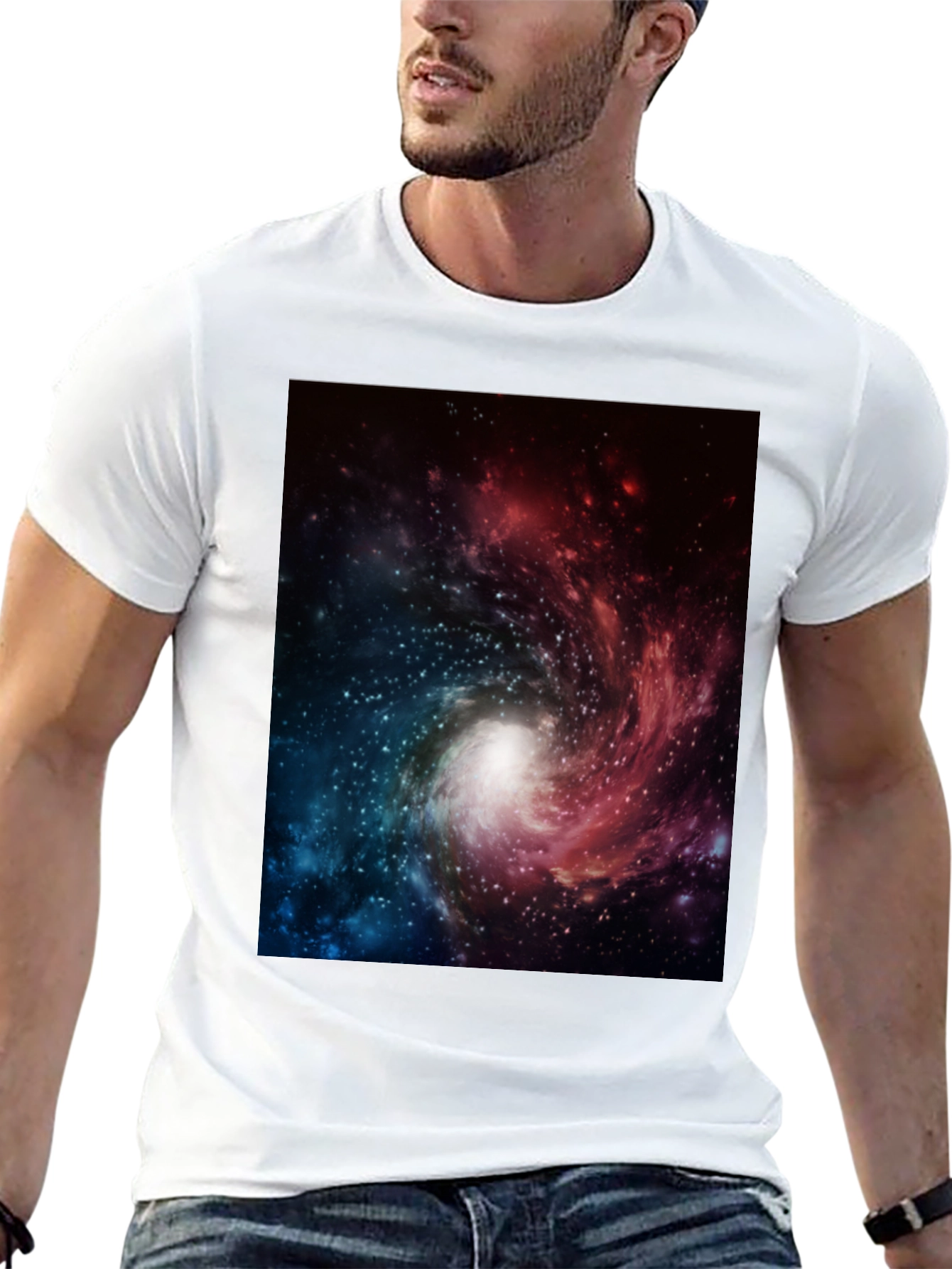 Galaxy Print Black T-Shirt