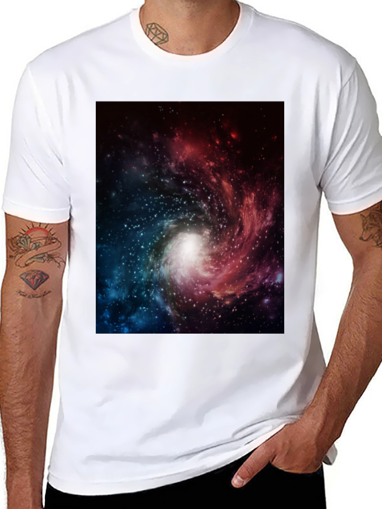 Galaxy Print Black T-Shirt