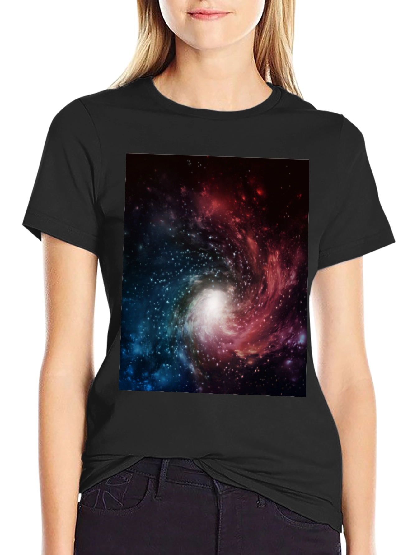 Galaxy Print Black T-Shirt