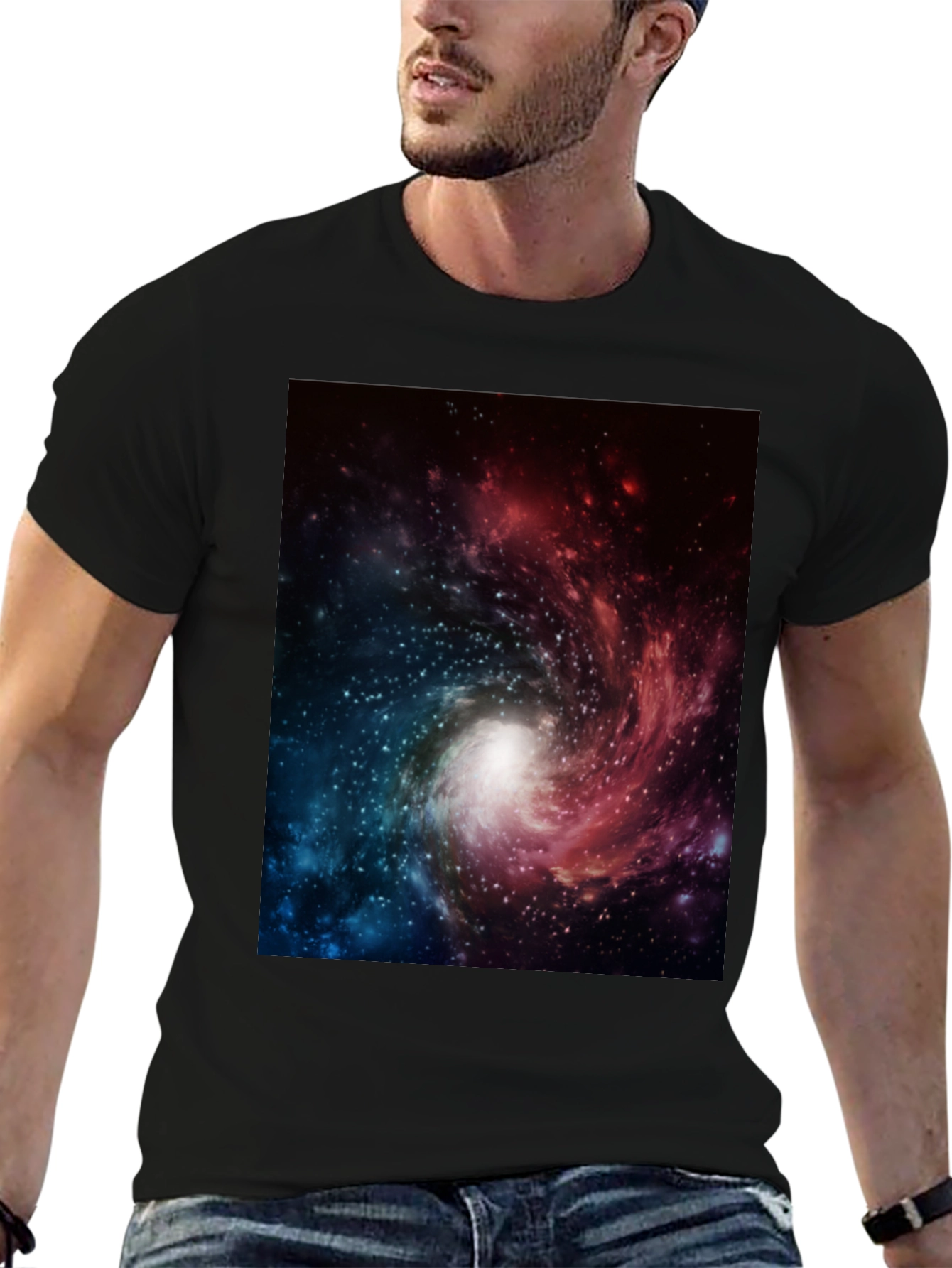 Galaxy Print Black T-Shirt