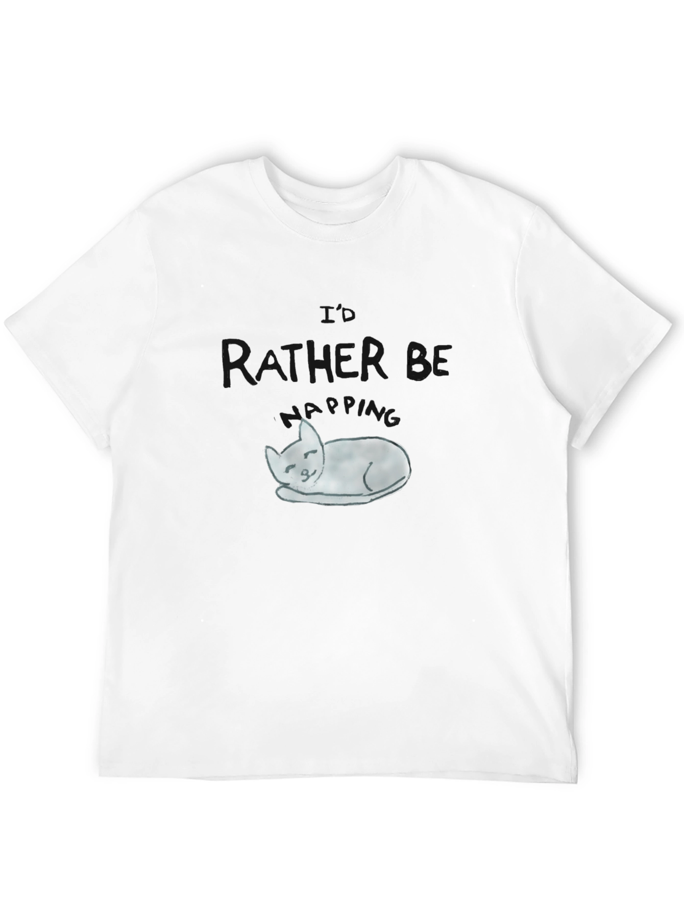 Relaxed Cat Graphic T-Shirt - Soft Cotton Tee