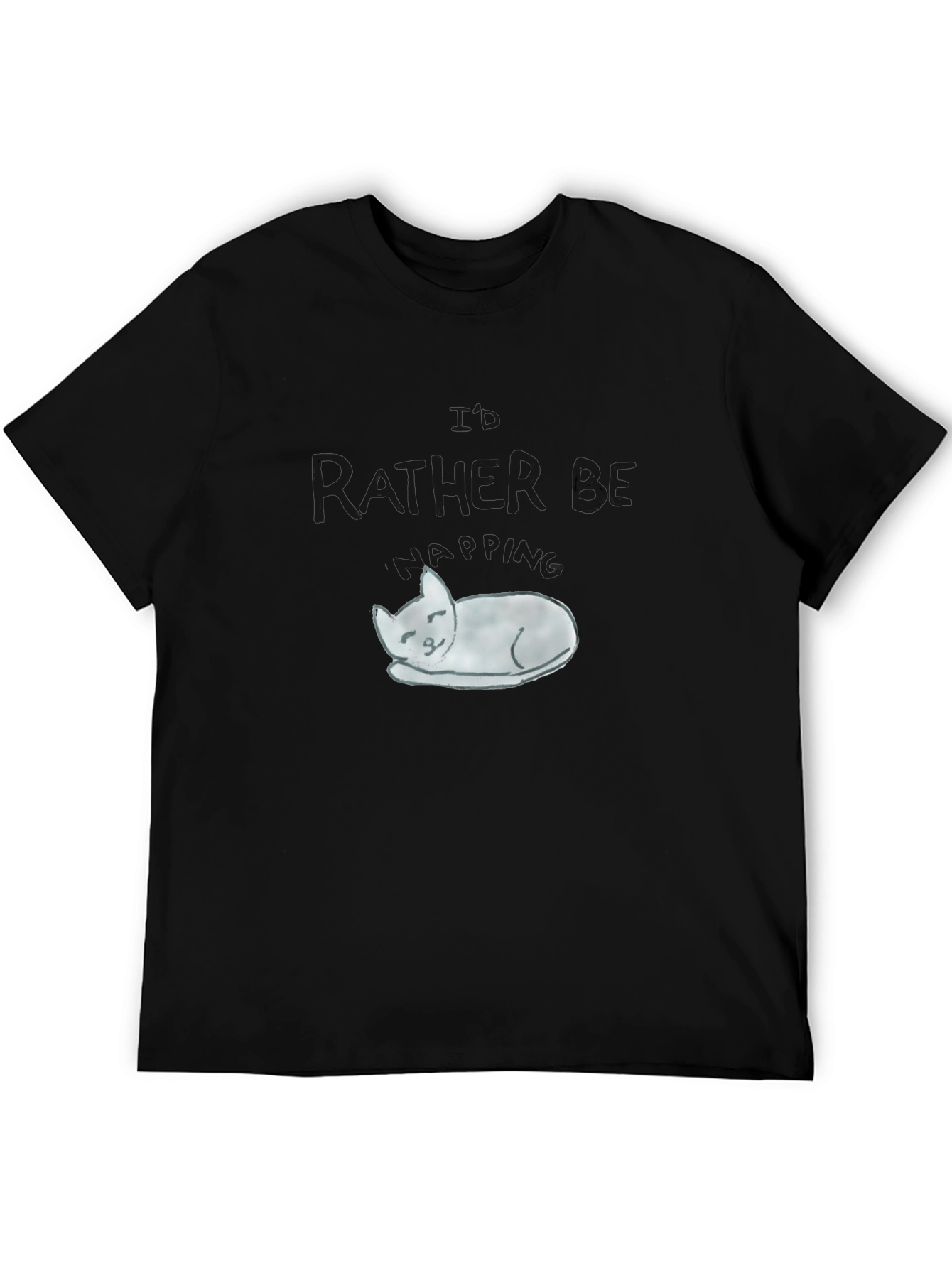 Relaxed Cat Graphic T-Shirt - Soft Cotton Tee