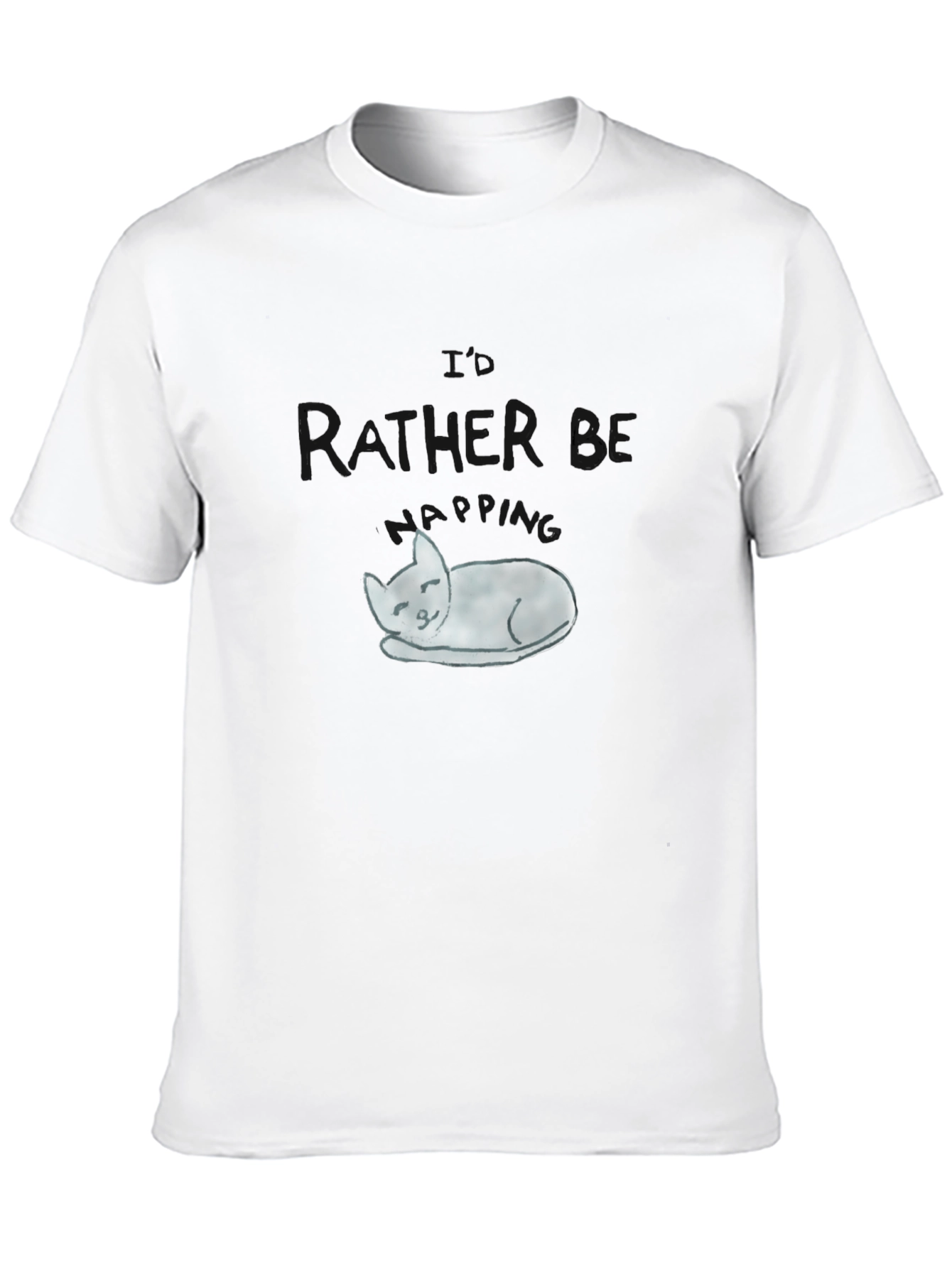 Relaxed Cat Graphic T-Shirt - Soft Cotton Tee