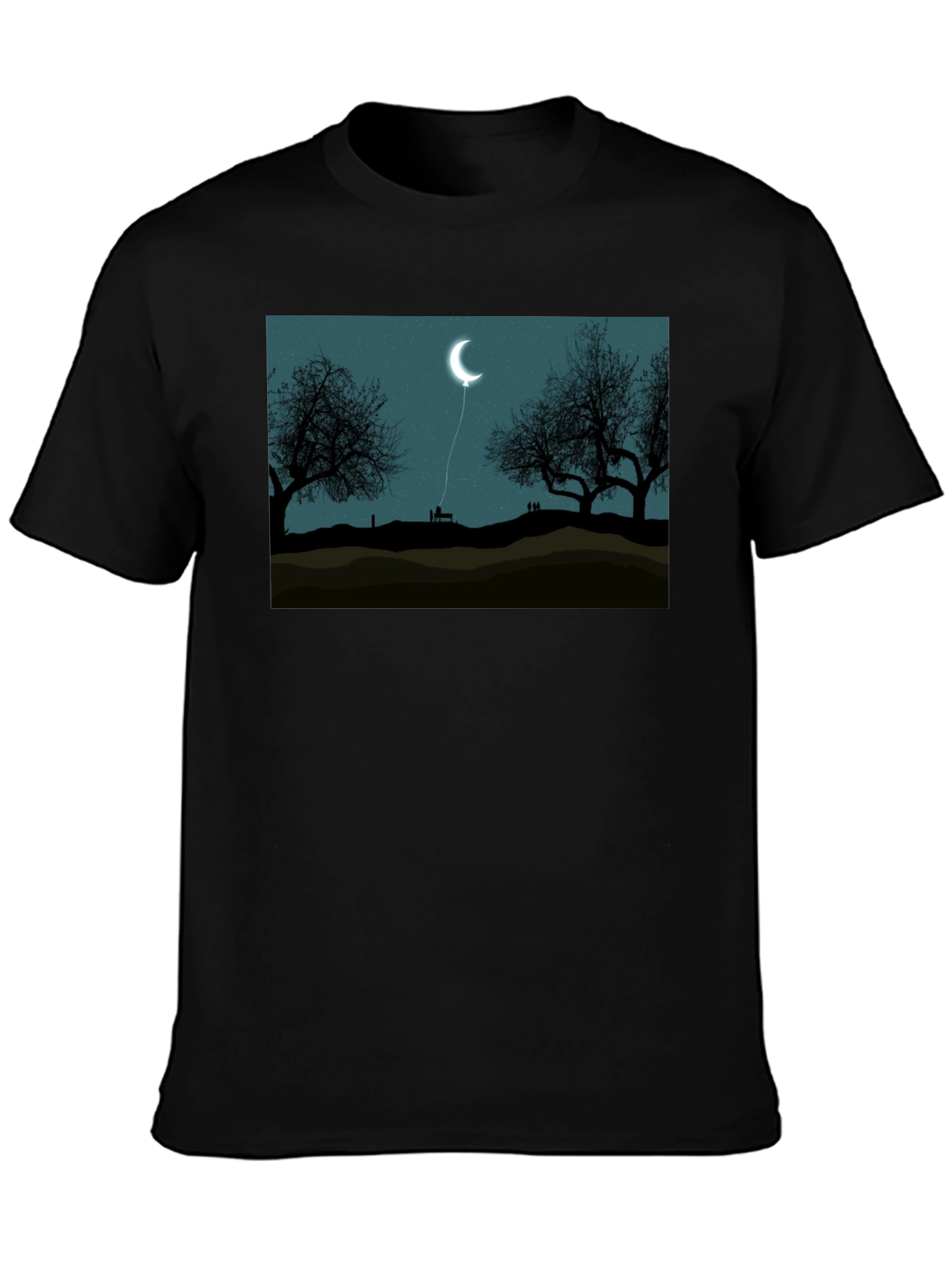 Moon Balloon Graphic Tee - Dark Night Design