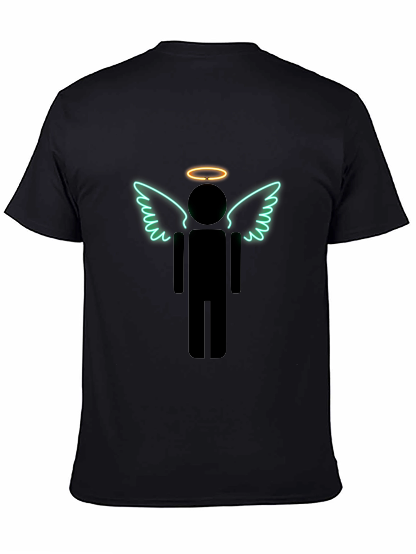 Angel Stick Figure Graphic Tee - Mens Black T-Shirt