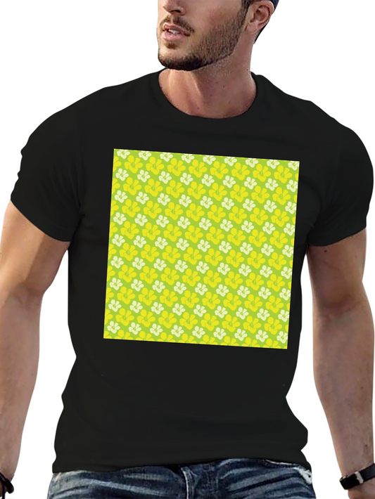Floral Pattern Black Tee