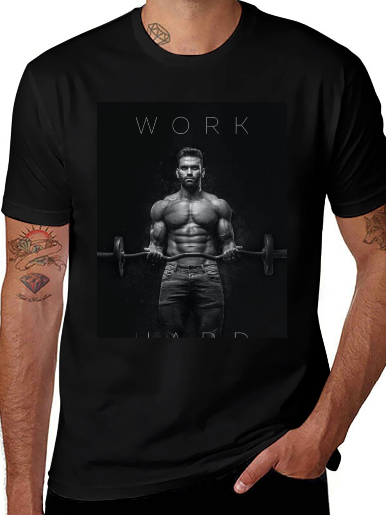 Work Hard Motivational Graphic T-Shirt