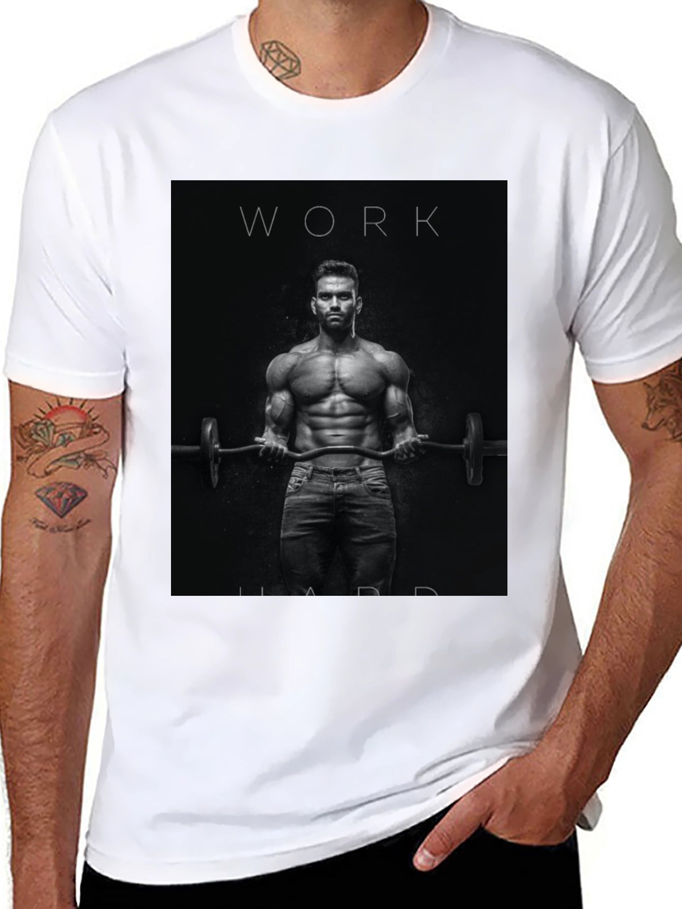 Work Hard Motivational Graphic T-Shirt