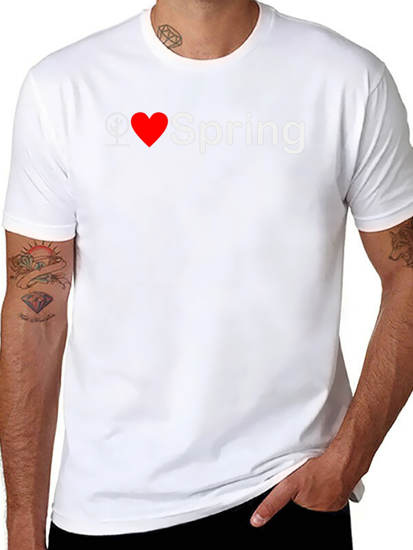 I Heart Spring Black T-Shirt