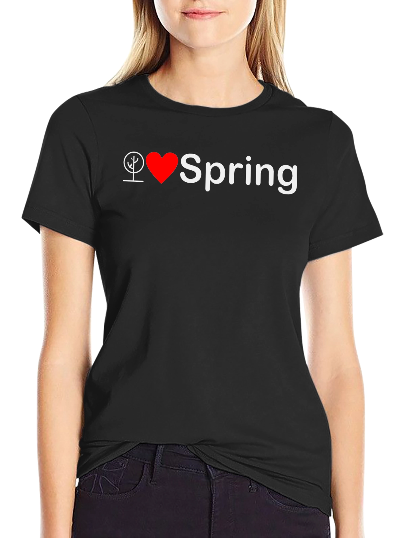 I Heart Spring Black T-Shirt