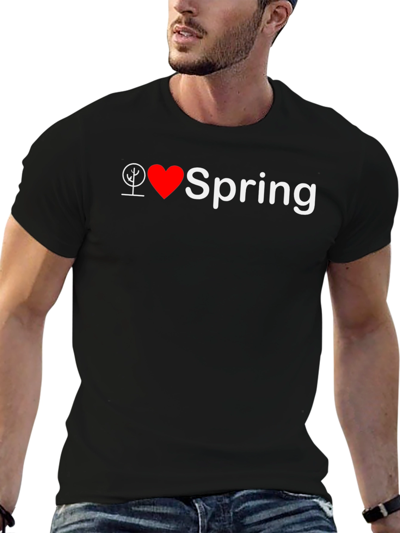 I Heart Spring Black T-Shirt