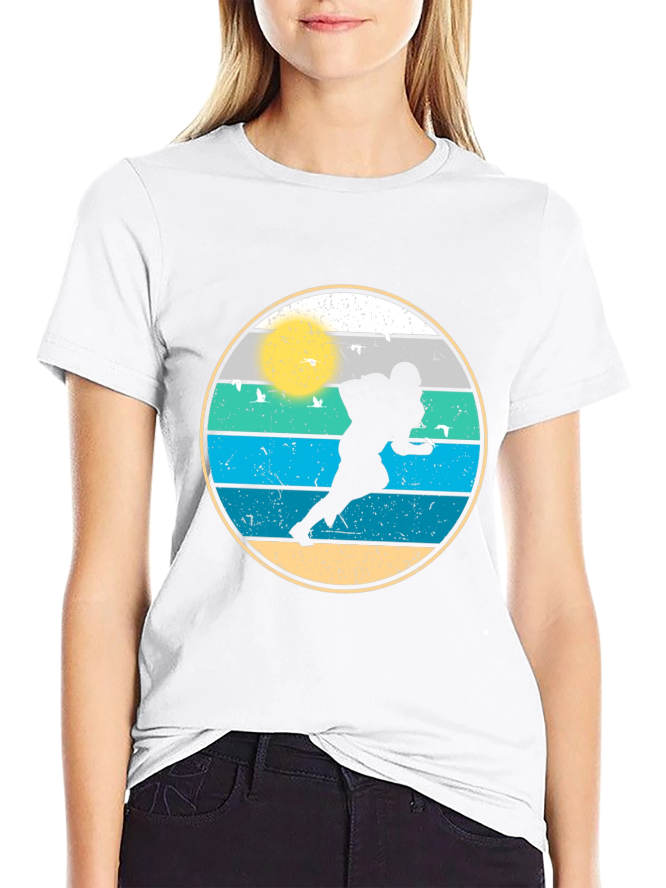 Retro Football Player Graphic Tee