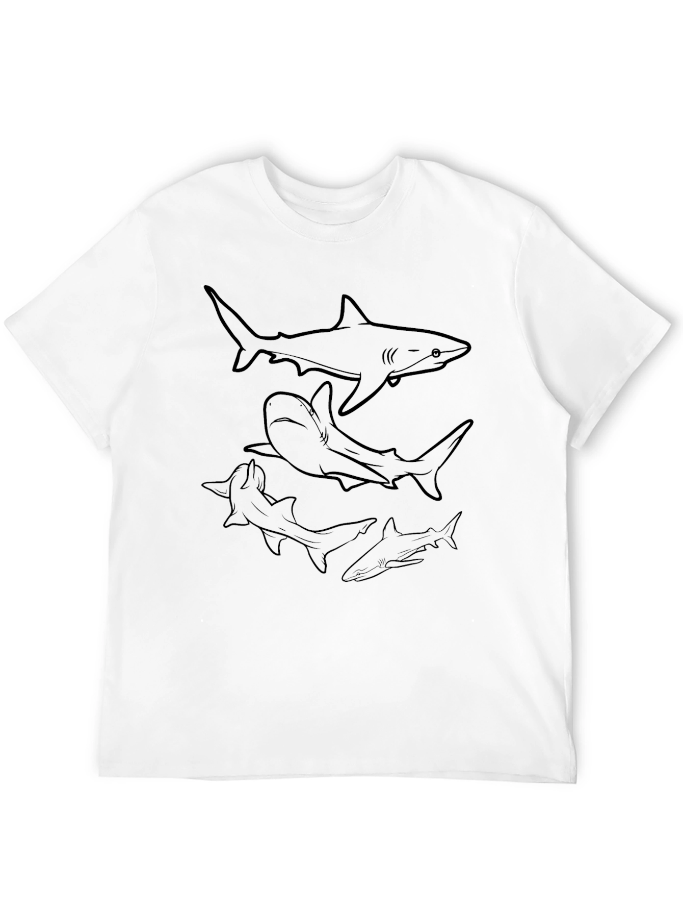 Shark Silhouette Black T-Shirt