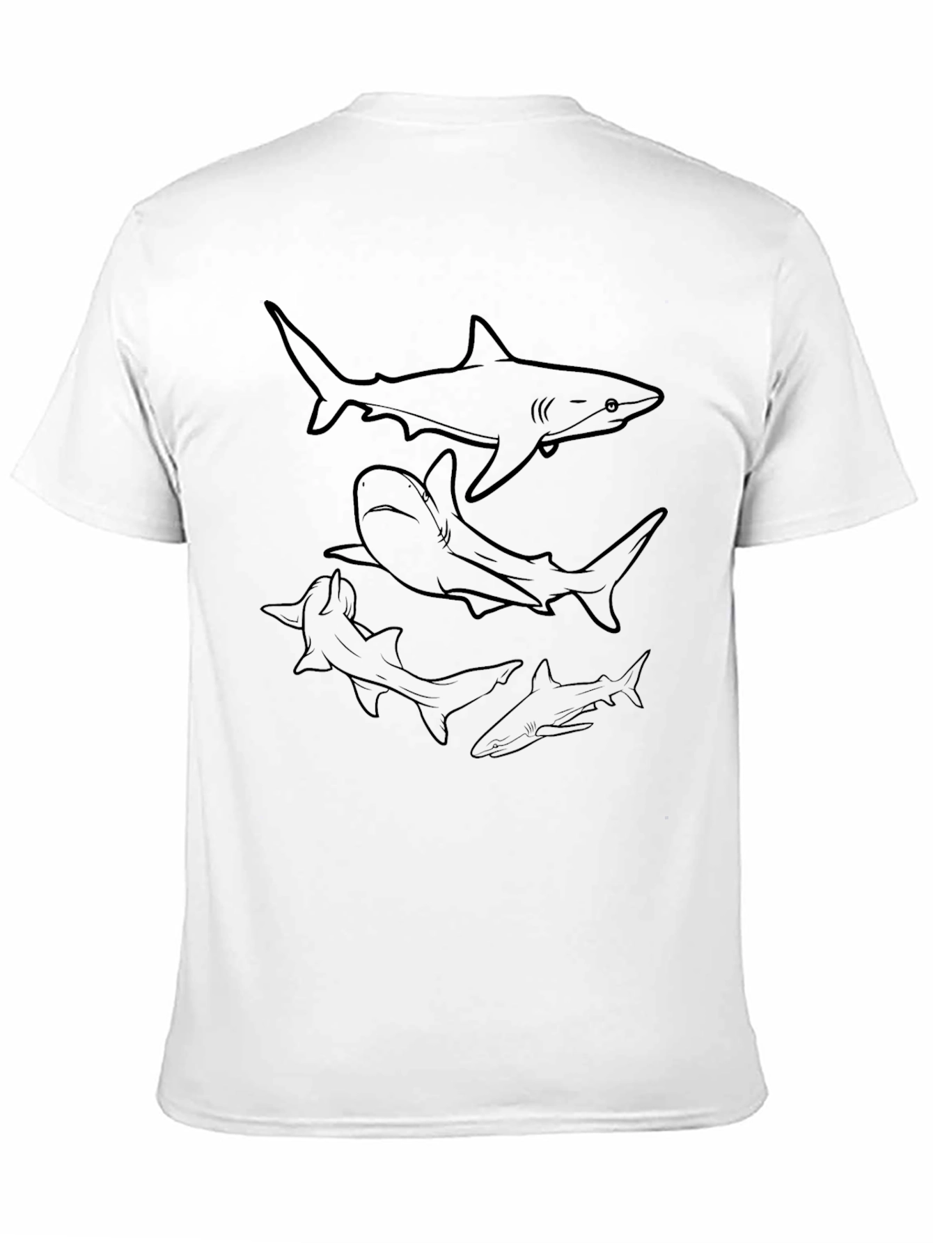 Shark Silhouette Black T-Shirt