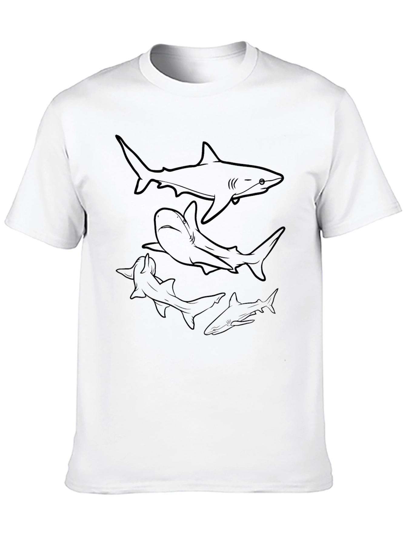 Shark Silhouette Black T-Shirt