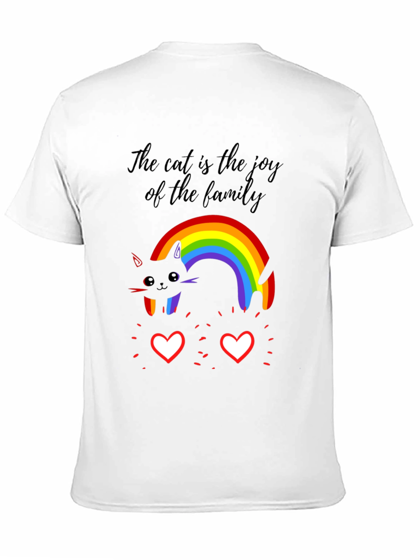 Joyful Cat Family Rainbow T-Shirt