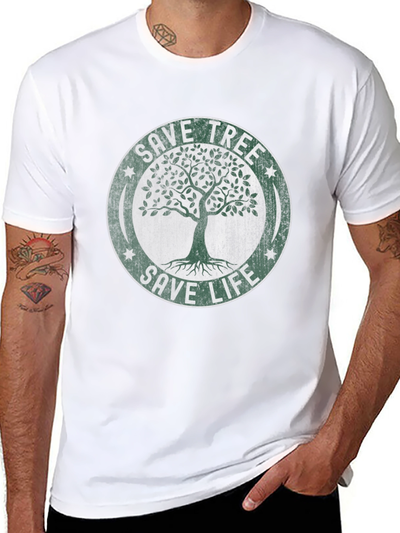Save Tree Save Life Graphic Tee - Earth Friendly