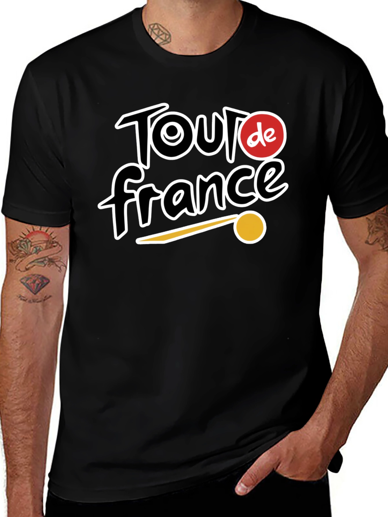 Tour de France Cycling Fan T-Shirt - Black