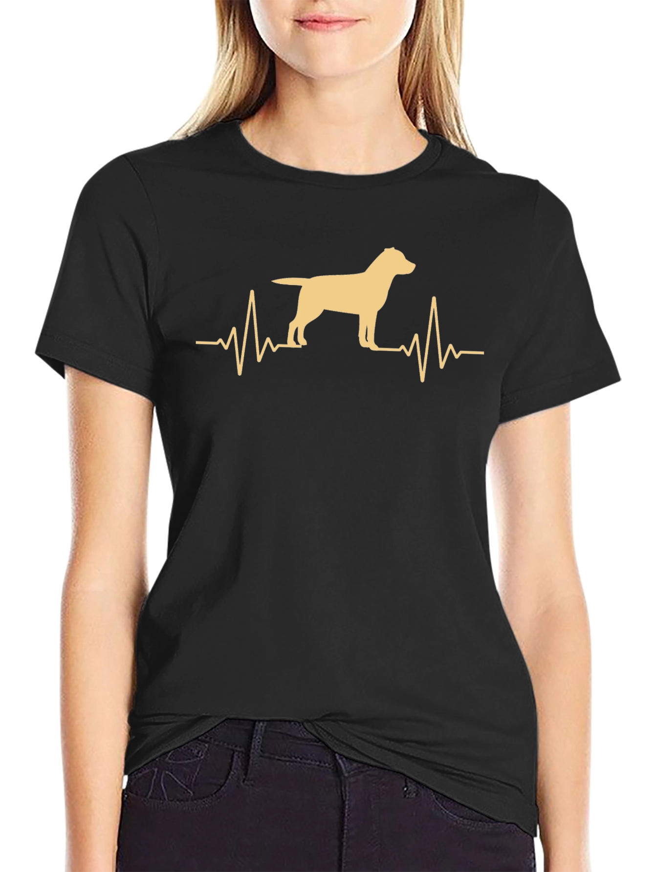 Dog Heartbeat T-Shirt - Black Graphic Tee