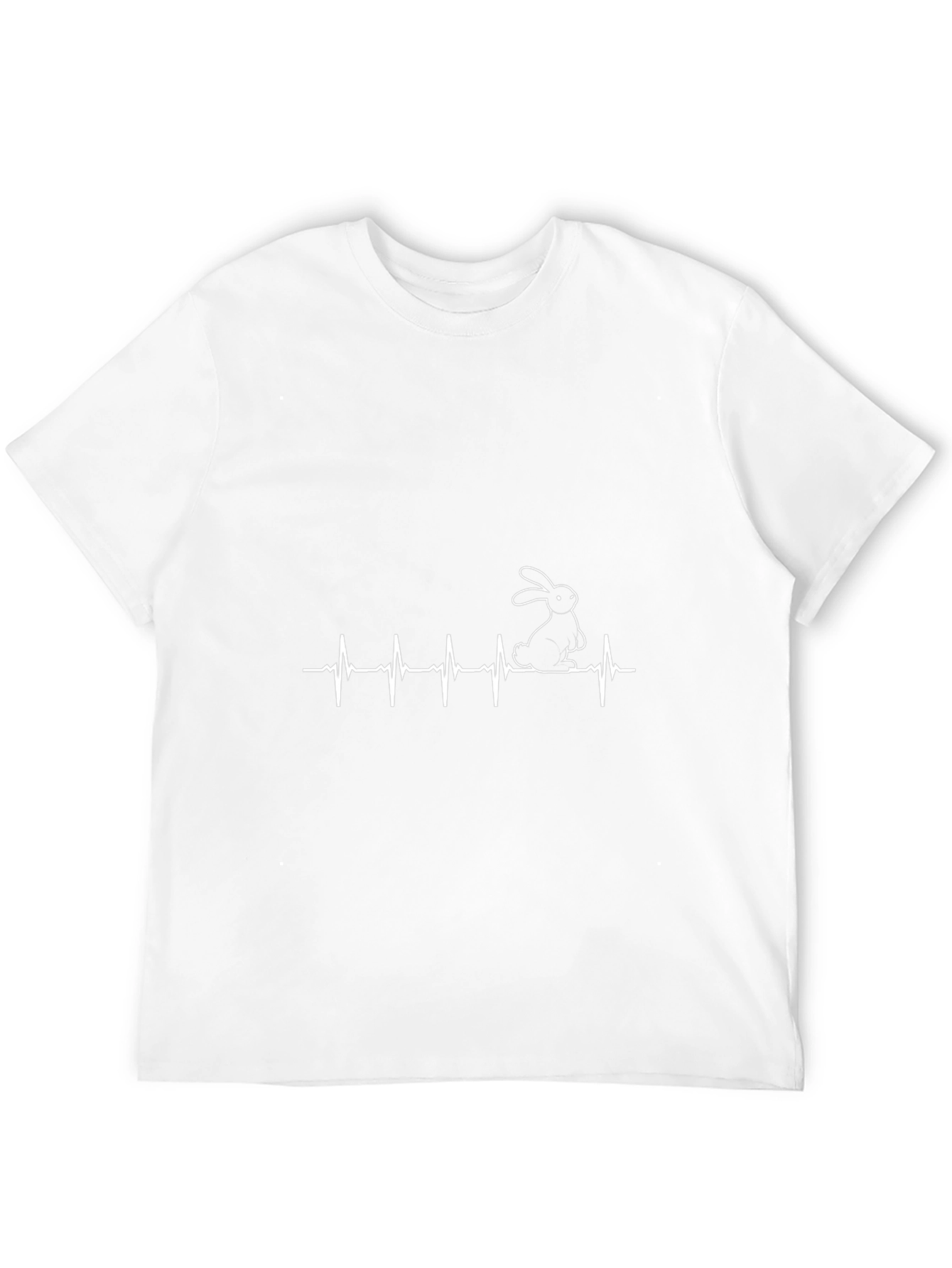 Mens Black Rabbit Heartbeat Graphic Tee