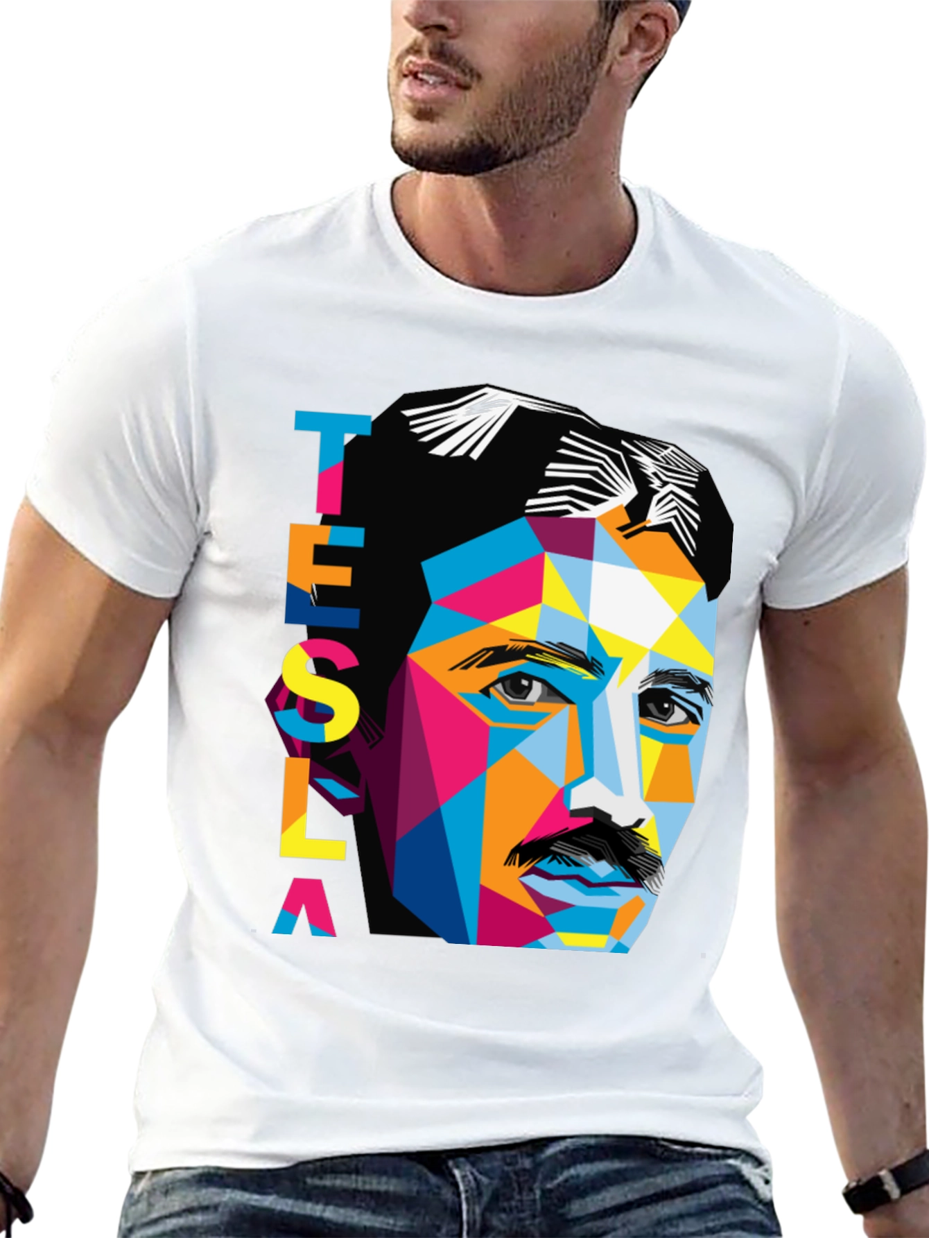 Tesla Graphic T-Shirt - Unique Geometric Design