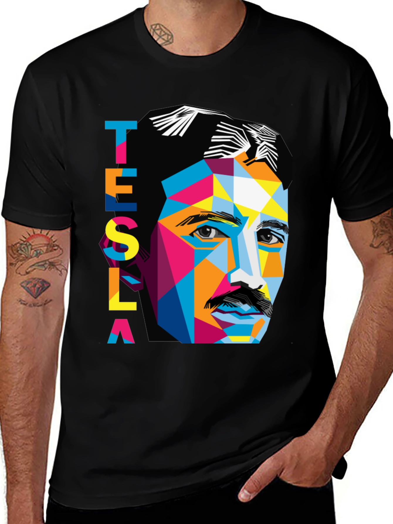 Tesla Graphic T-Shirt - Unique Geometric Design