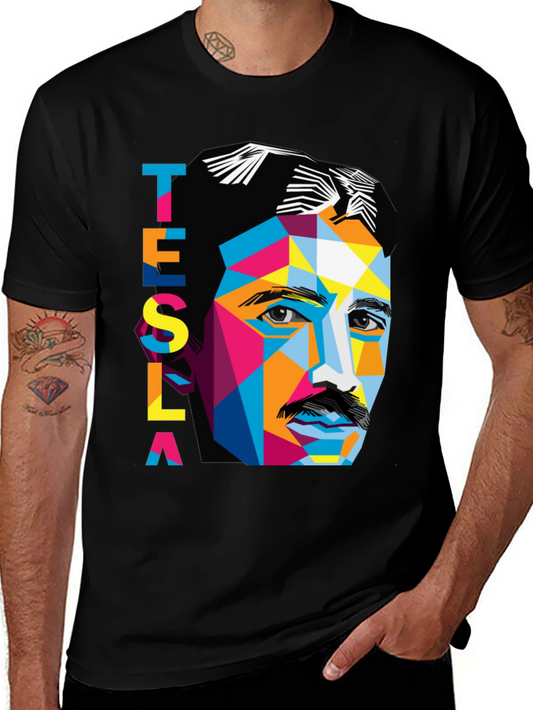 Tesla Graphic T-Shirt - Unique Geometric Design