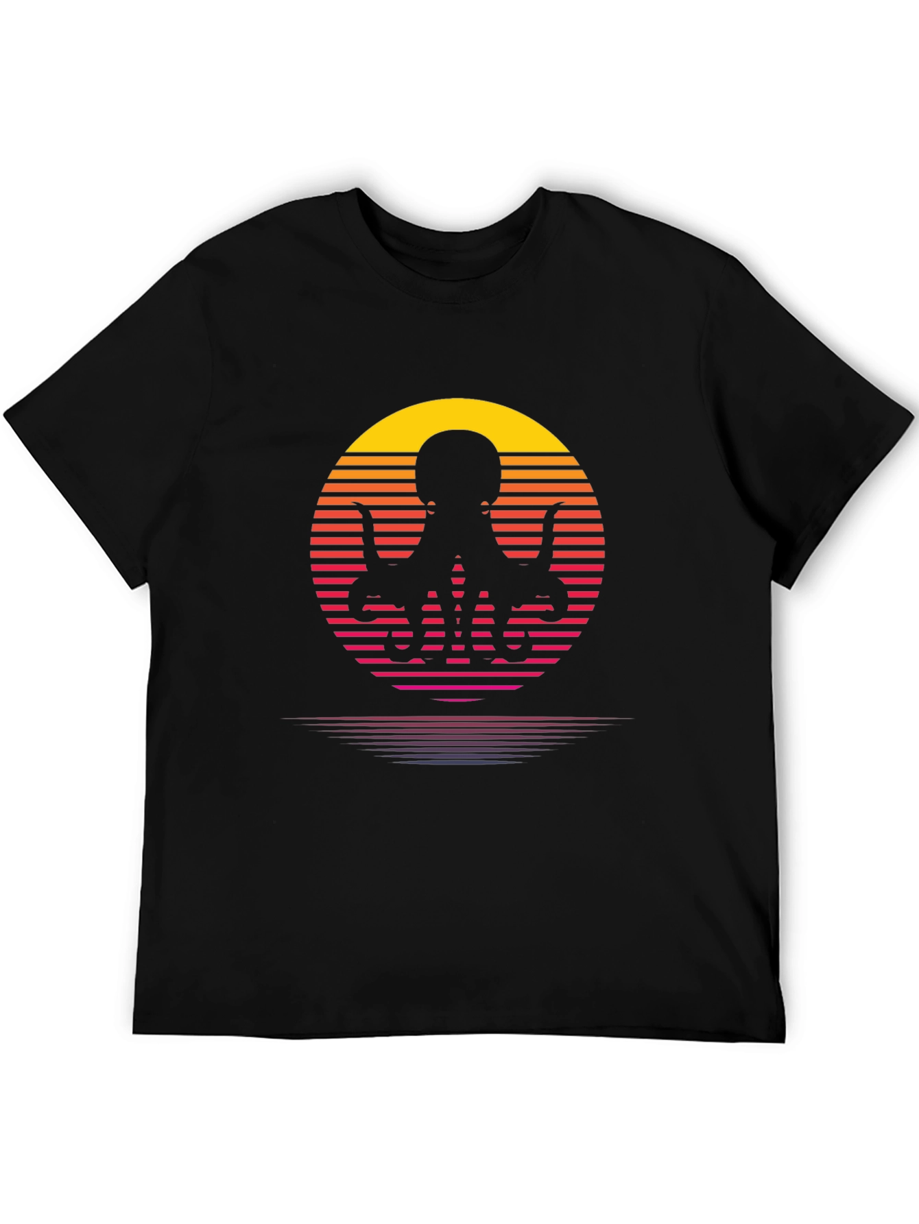 Retro Octopus T-Shirt - Sunset Graphic Tee