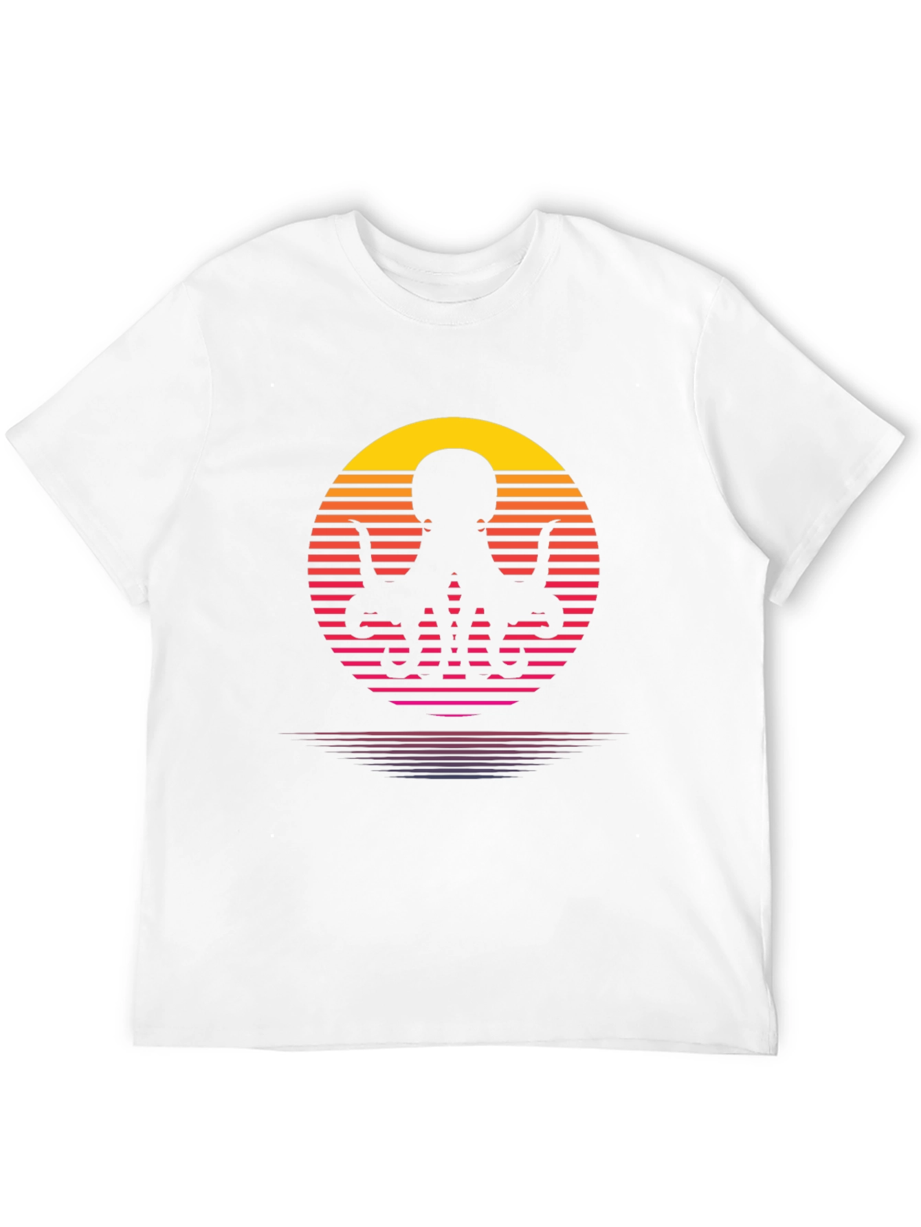 Retro Octopus T-Shirt - Sunset Graphic Tee