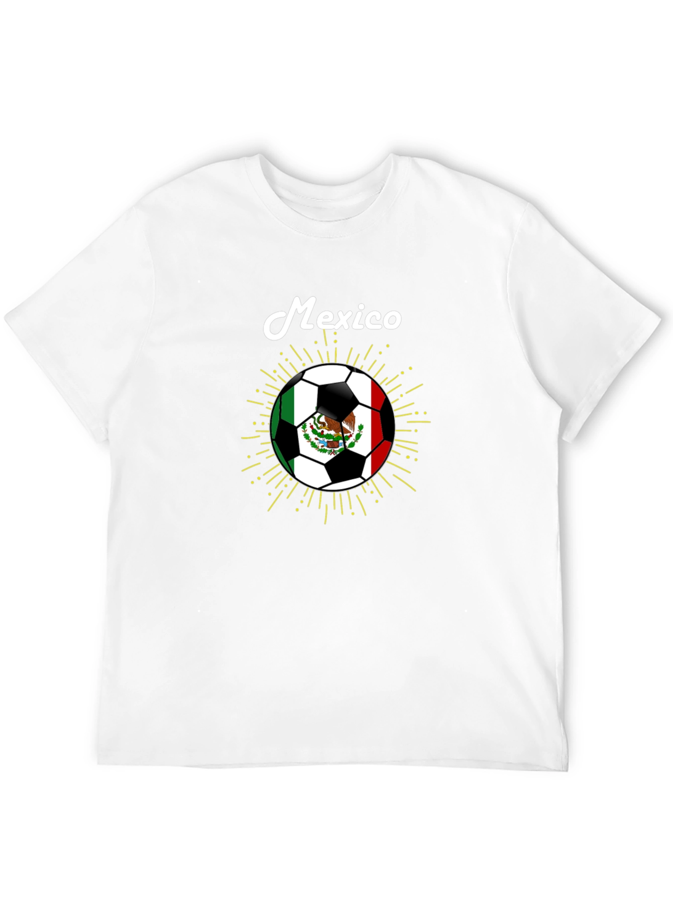 Mexico Soccer Ball Graphic T-Shirt - Black