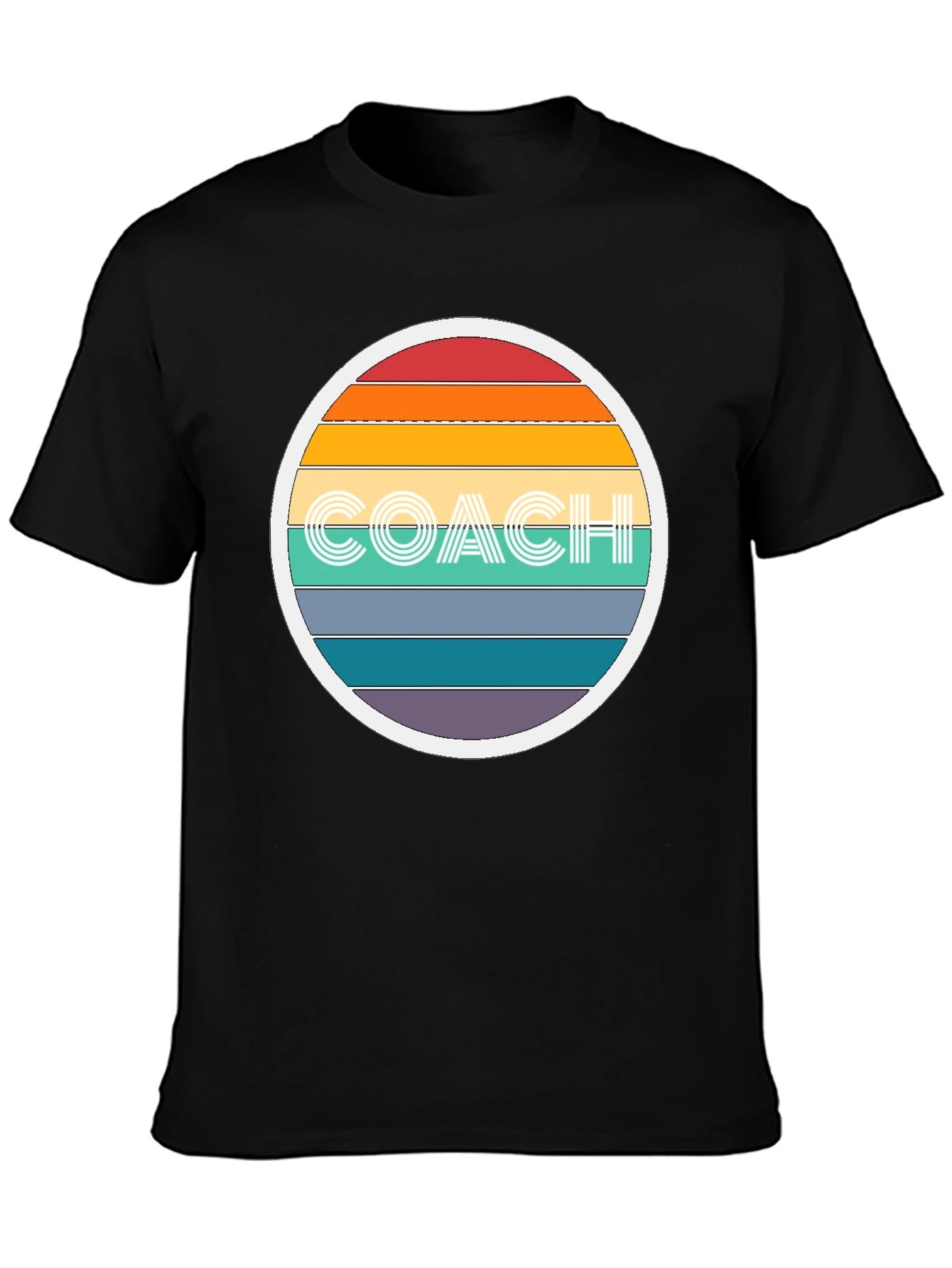 Retro Coach T-Shirt - Rainbow Design