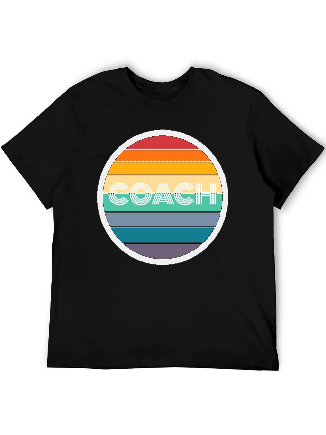 Retro Coach T-Shirt - Rainbow Design