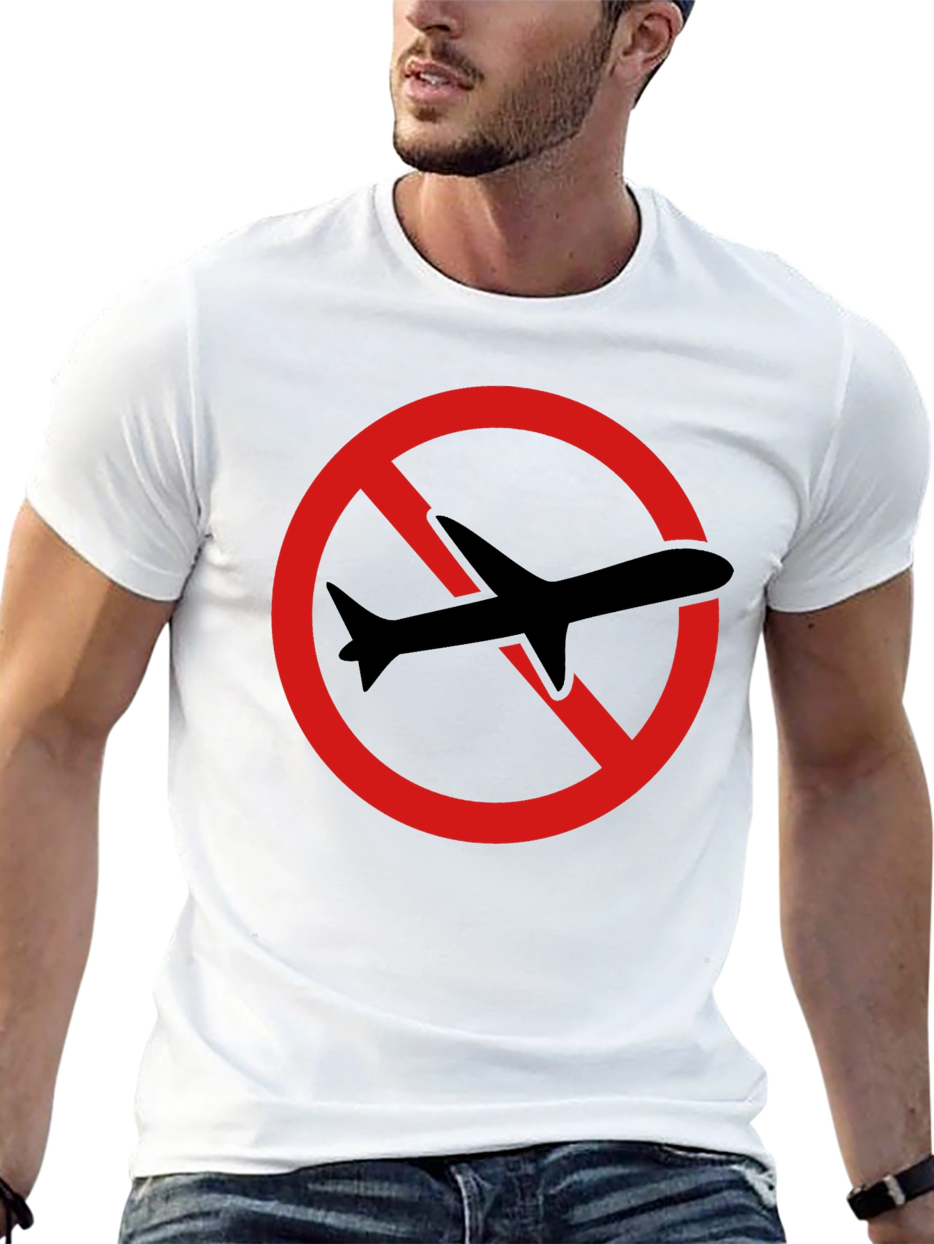 No Flights T-Shirt - Black Crew Neck Tee