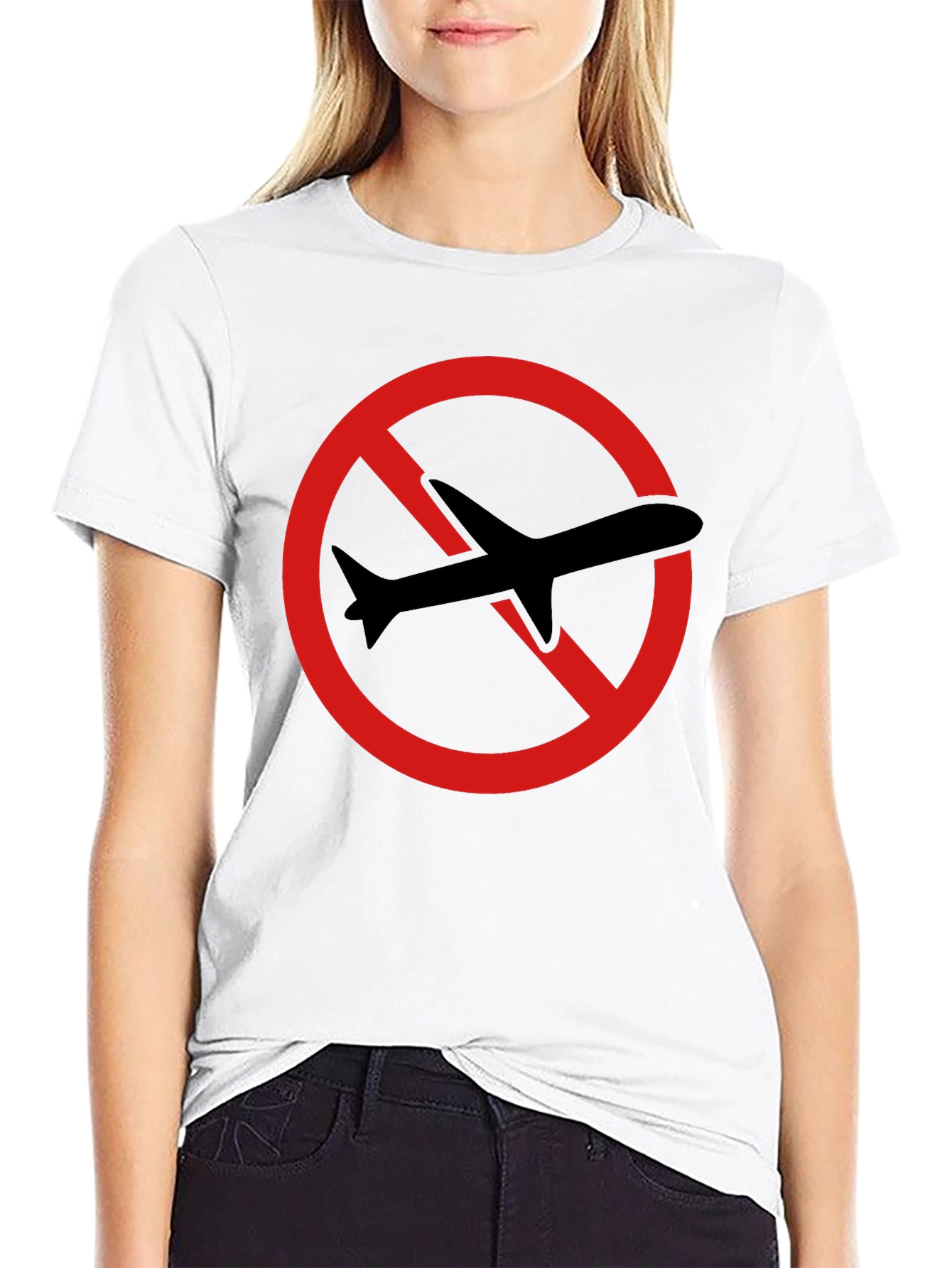 No Flights T-Shirt - Black Crew Neck Tee