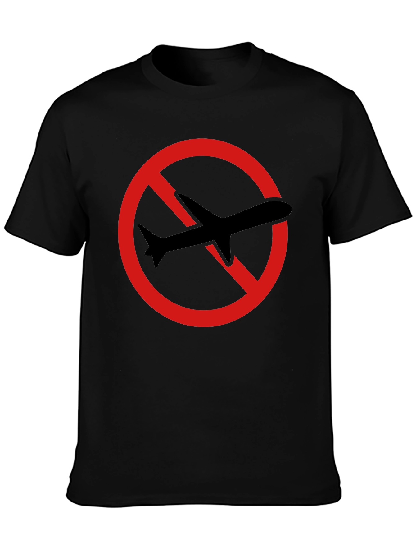 No Flights T-Shirt - Black Crew Neck Tee