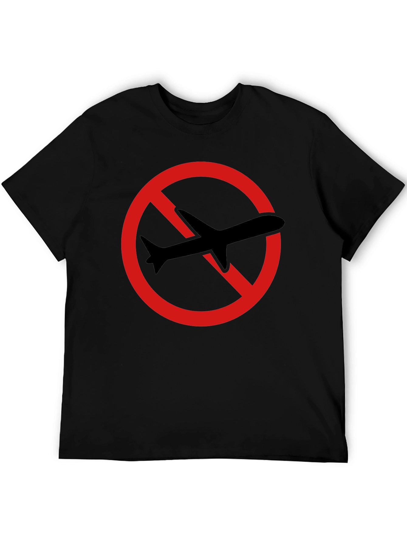 No Flights T-Shirt - Black Crew Neck Tee