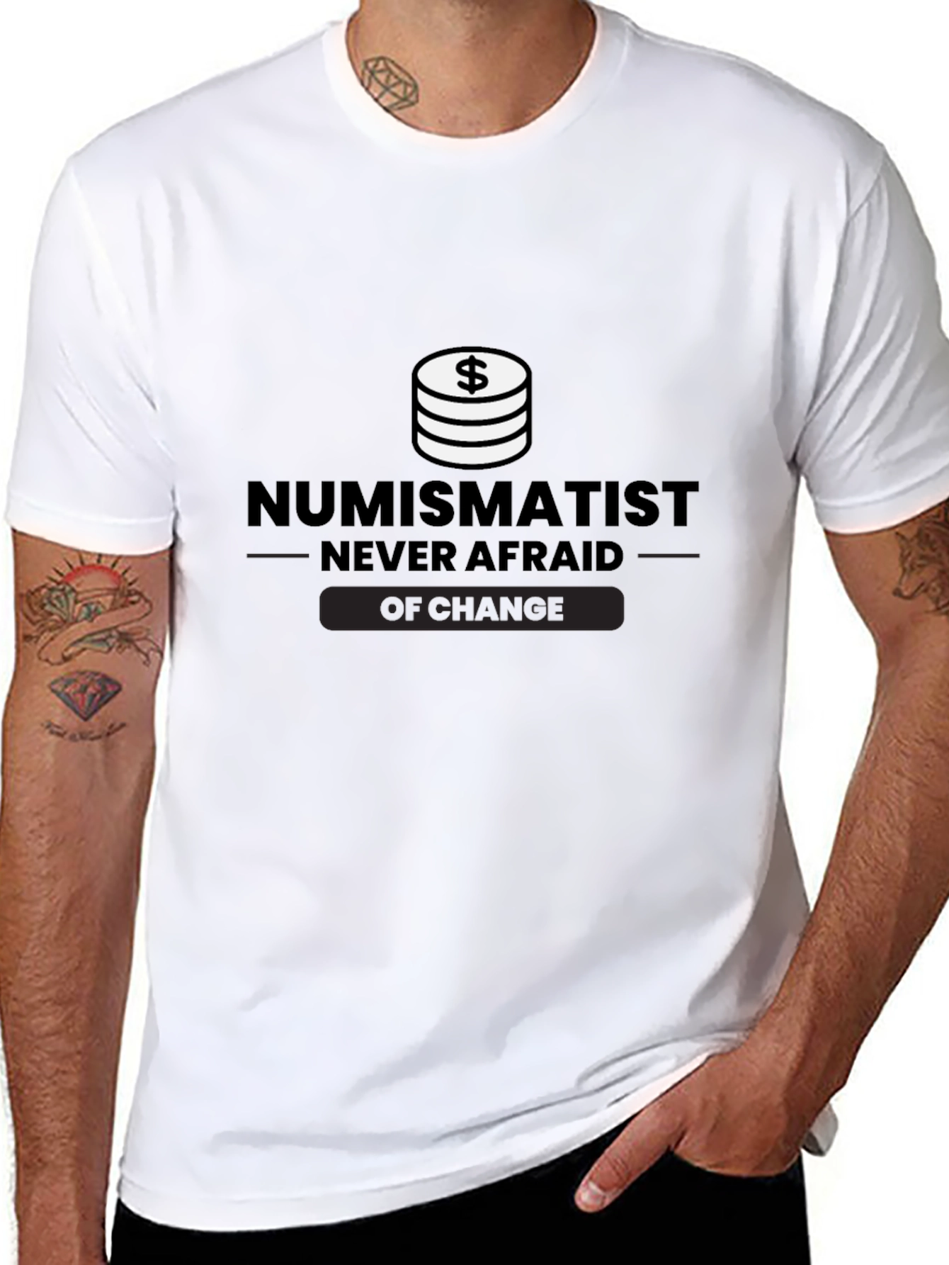 Numismatist Never Afraid of Change Black T-Shirt
