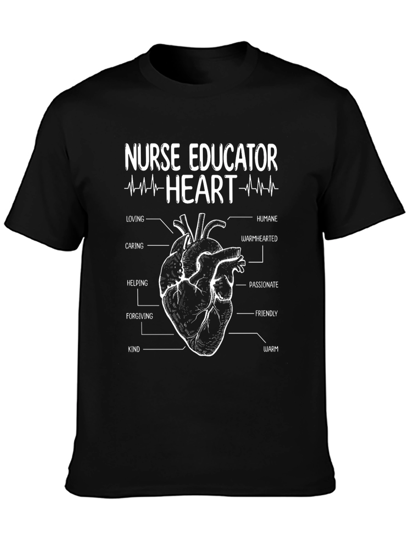 Nurse Educator Heart Anatomy Graphic T-Shirt